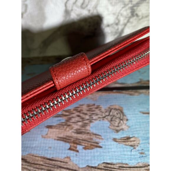 NEW Red Zippered Wallet with Wrist Strap - Wristlet - Compartments, Card Slots - Picture 4 of 7